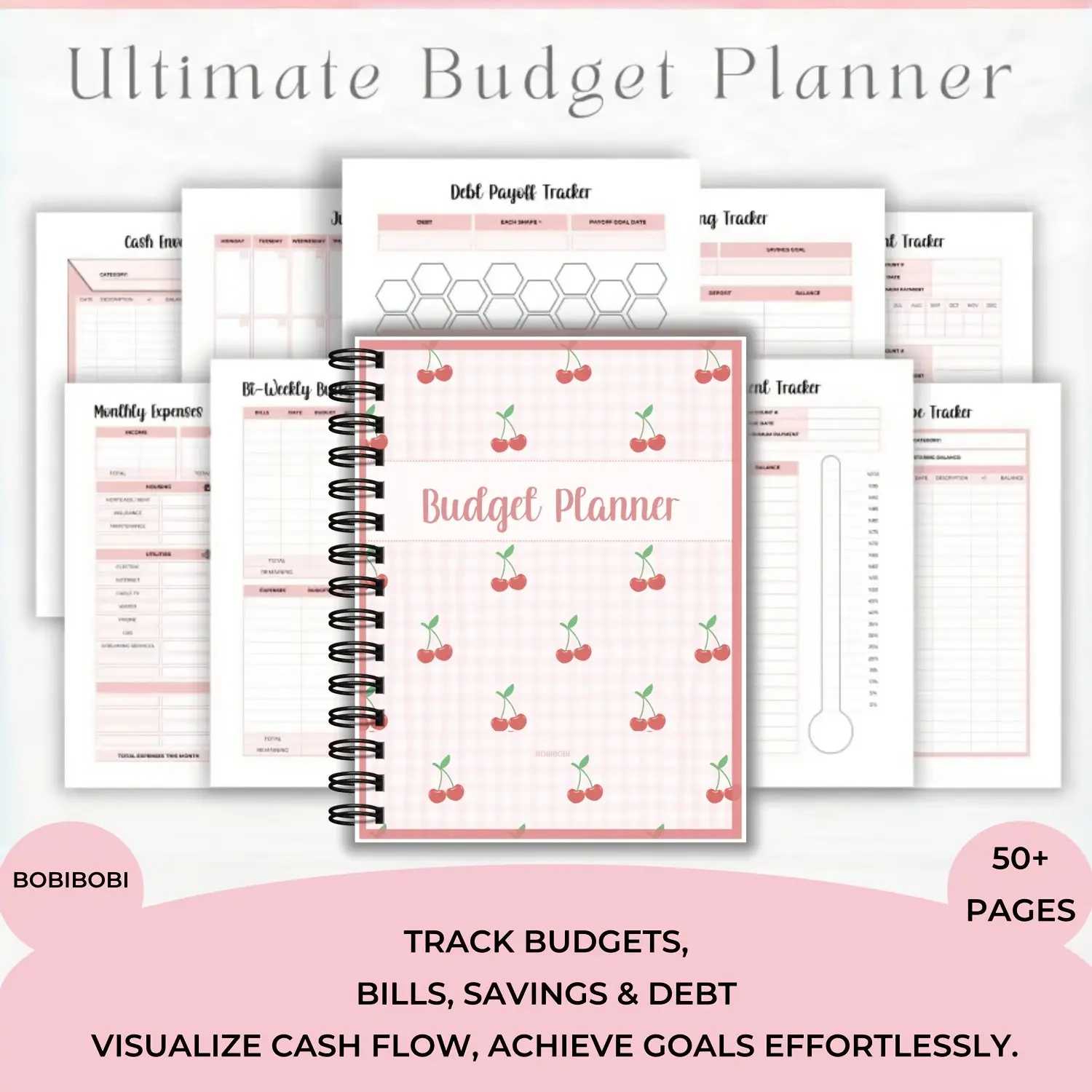 Financial Organizer Notebook and Budget Diary, Multi-Functional Ultimate Monthly and Bi-Weekly Budget Planner, Savings Challenge Planner, Includes Monthly Expenses, Bill Tracker, Savings Log, Debt Payoff Tracker, Debt Management