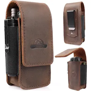 Multitool Sheath for Men - Belt Leather Multitool Holster - EDC Belt Organizer for , Gerber -  Closure Multitool Pouch Fits Folding Tool, Darkbrown