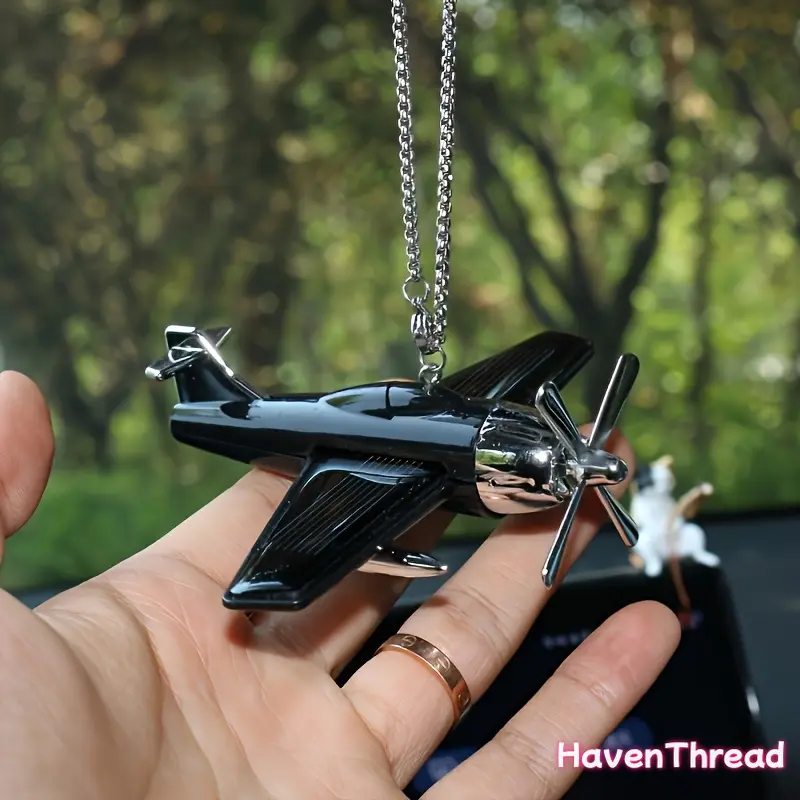 Creative Cute Light Rotating Airplane Car Rearview Mirror Ornament Holiday Gift, Accessories For Car, Cars Accessories
