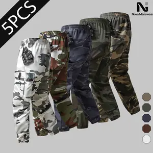 Men's Camouflage Cargo Pants - Tactical Multi-Pocket, Elastic Waist, Water-Resistant, Durable, Breathable, Comfortable Joggers, Pants for Work, Suitable for Outdoor Hiking, Casual Wear