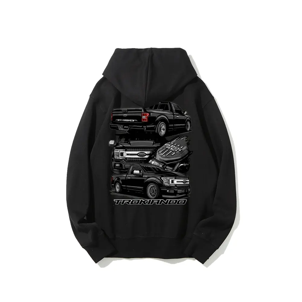 Unisex Ford F-150 Trokiando Graphic Hoodie, Cotton Fabric Tops for Men, Vintage Mensfashion Sweatshirt, Funny Gift for Ford Lovers & Gifts for Him, Casual Daily Wear
