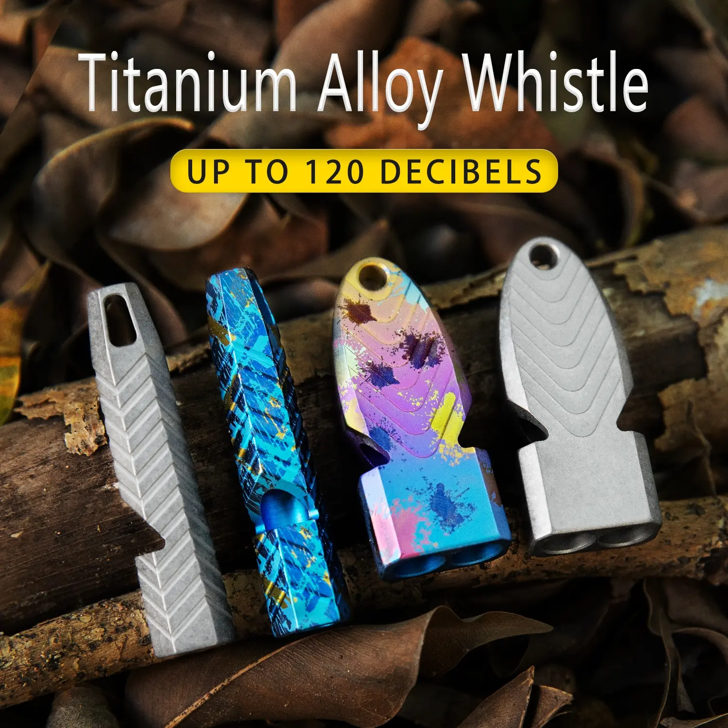 Titanium Whistle 120db, Lifesaving Whistle, Training Whistle, Multifunctional Tool, Essential Survival Gear, Survival Equipment, Durable & Loud Emergency Signal Device