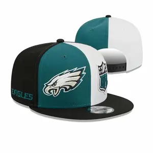 New Era 9FIFTY Philadelphia Eagles Teal Black Fitted Hat with White Side Panel, Raised Eagle Embroidery, NFL Shield Patch and Streetwear Cap Style