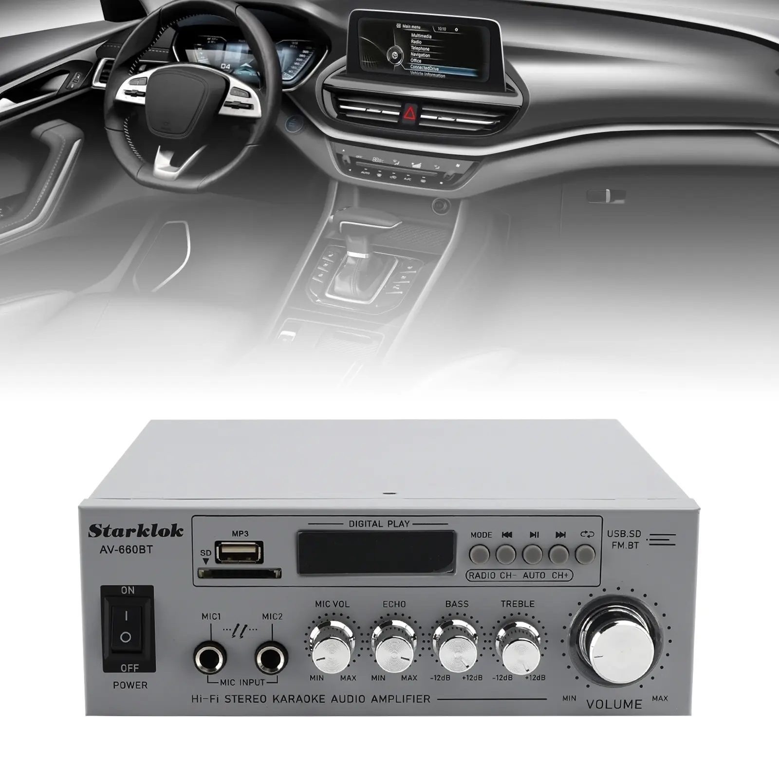 800W 2.1CH Bluetooth Stereo Hifi Amplifier – Home & Car Audio, FM Radio, SD/USB, Remote 800W 2.1CH Bluetooth Stereo Hifi Amplifier – Home & Car Audio, FM Radio, SD/USB, Remote