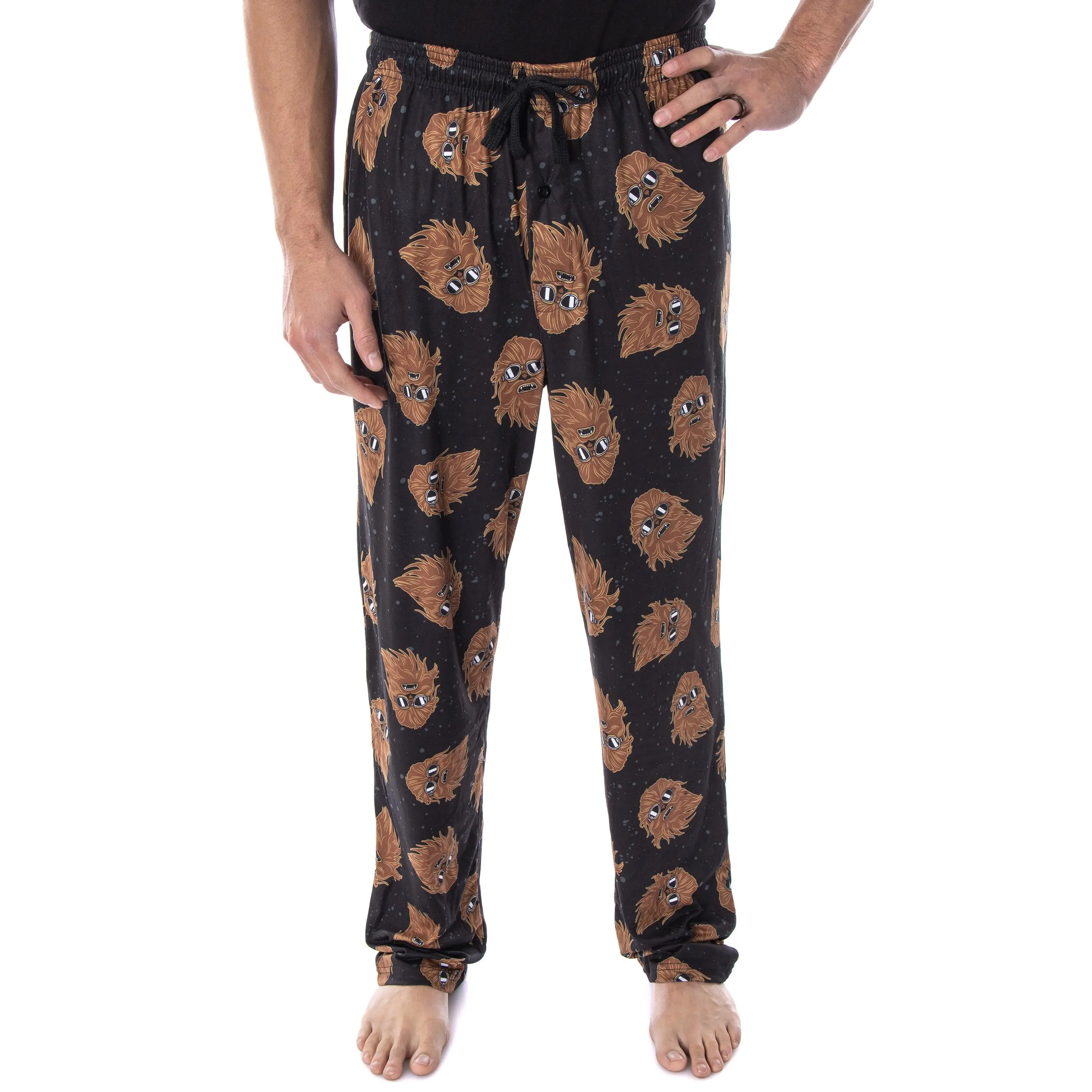 Star Wars Men's Galaxy-Themed Shady Chewbacca Sleep Lounge Pajama Pants - Smooth Polyester-Spandex Nightwear for Loungewear & Sleep Use, Fabric, Menswear, Apparel, Shady Chewy, Soft, Wookie