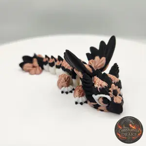 Limited Edition Owl Dragon | Articulated Flexi Figure | Rose Gold Fantasy Desk Pet | 5.5" Collectible