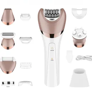 6 in 1 Electric Shaver, Cordless Body Shaver, USB Rechargeable Hair Removal Machine Epilator Hair, Multifunctional Beauty Kit, Washable Facial Cleaning Instrument for Women