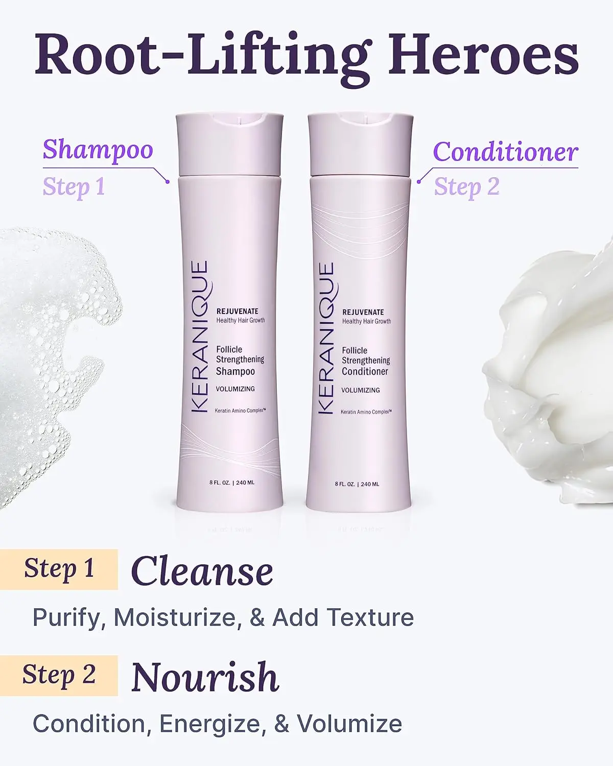 Keranique Volumizing Follicle Strengthening Shampoo & Conditioner Set