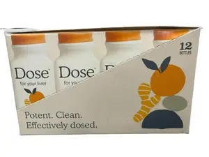 DOSE Organic Daily Wellness Shots 12 x 2oz Turmeric Milk Thistle & Dandelion Blend USDA Organic Liquid Supplement