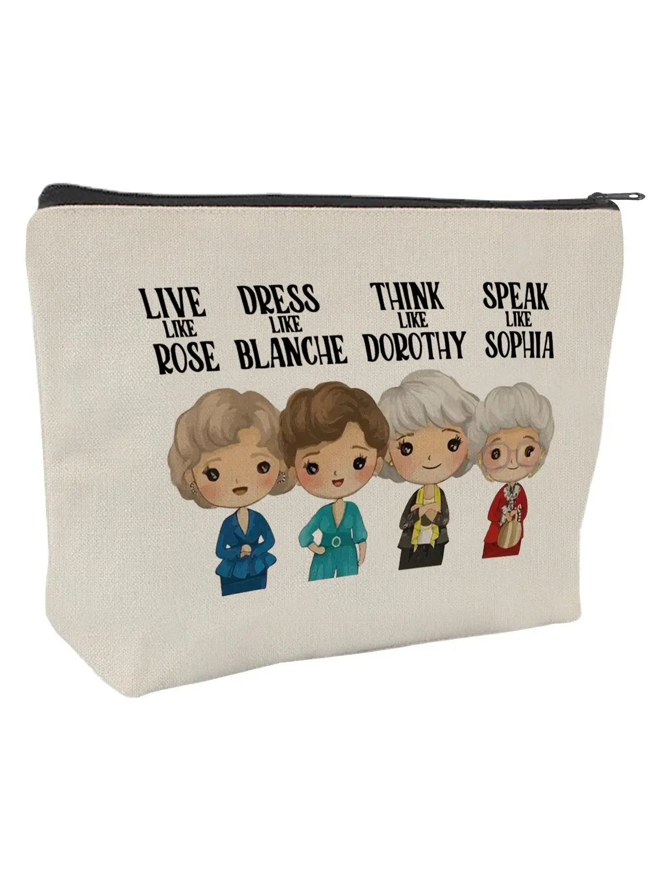 Cartoon Character Pattern Makeup Bag, Casual Versatile Zipper Makeup Bag, Fashionable Cosmetic Storage Bag for Women & Girls, Makeup Organizer Pouch