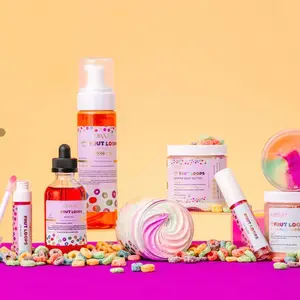 Frut loops body care collection, body butter, sugar scrub,body oil,lip gloss, body cleanser
