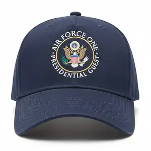 US President Seal Air Force Presidential Guest Navy Blue Embroidered Baseball Cap with Adjustable Strap and Durable Cotton Blend Fabric for Patriotic Events | Presidential Seal Embroidered Patriotic Hat, Navy Blue United States Pride Cap