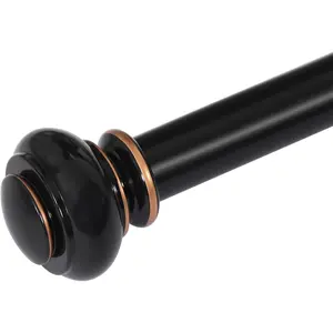 H.VERSAILTEX Curtain Rods for Windows Adjustable Length 1 Inch Diameter Bedroom, Kitchen, Living Room Curtain Rod with Classic Round End Caps