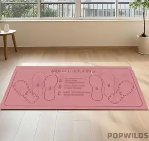 Solid color diatom mud fitness mat with footprint design, ideal for Pilates and squats. Dirt-resistant and wear-resistant for long-term use. Soft and practical exercise mat, brings comfort during workouts, a great pick for home daily sports training.