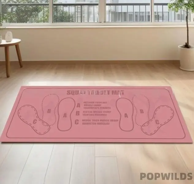 Solid Color Diatom Mud Multi-Exercise Mat with Footprint Design - Dirt-Resistant, Wear-Resistant, Soft for Pilates, Squats, Home Daily Sports Training Comfort, Multi-Exercise Mats Home Yoga Equipment Gym Mat