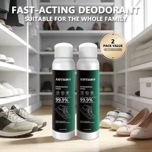 NATYALOLO shoes and socks deodorization spray,Spray deodorant for shoes and socks,Sneakers, insoles, socks, deodorizers,Sterilize and eliminate foot odo,Household air sterilization,8 OZ Footwear Natural spray
