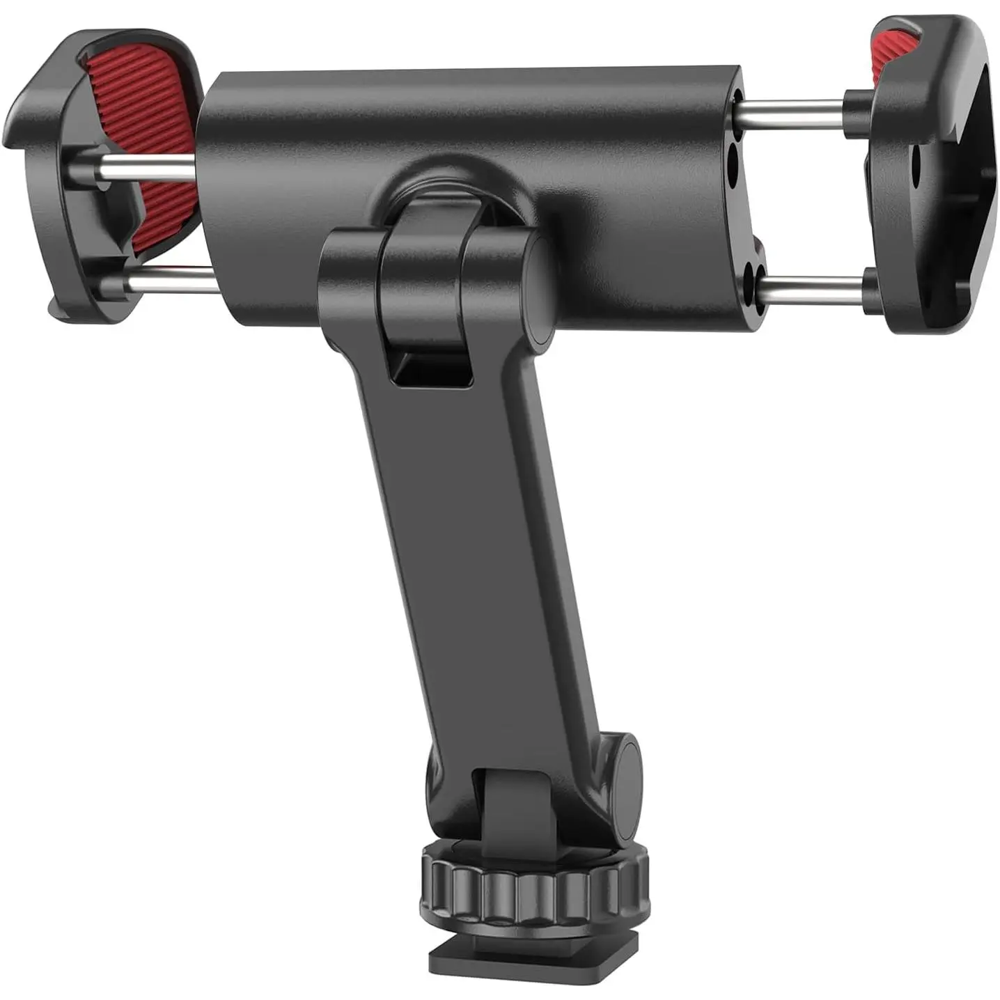 Durable Adjustable Nylon Cell Phone Tripod Mount Holder, 360° Rotatable 180° Tilting Smartphone Stand with 2 Cold Shoe Mounts & 1/4" Screw, Compatible with Android Devices, Ronin S/SC, Zhiyun Gimbals, Selfie Sticks, Lightweight Accessory for Pad, Camera