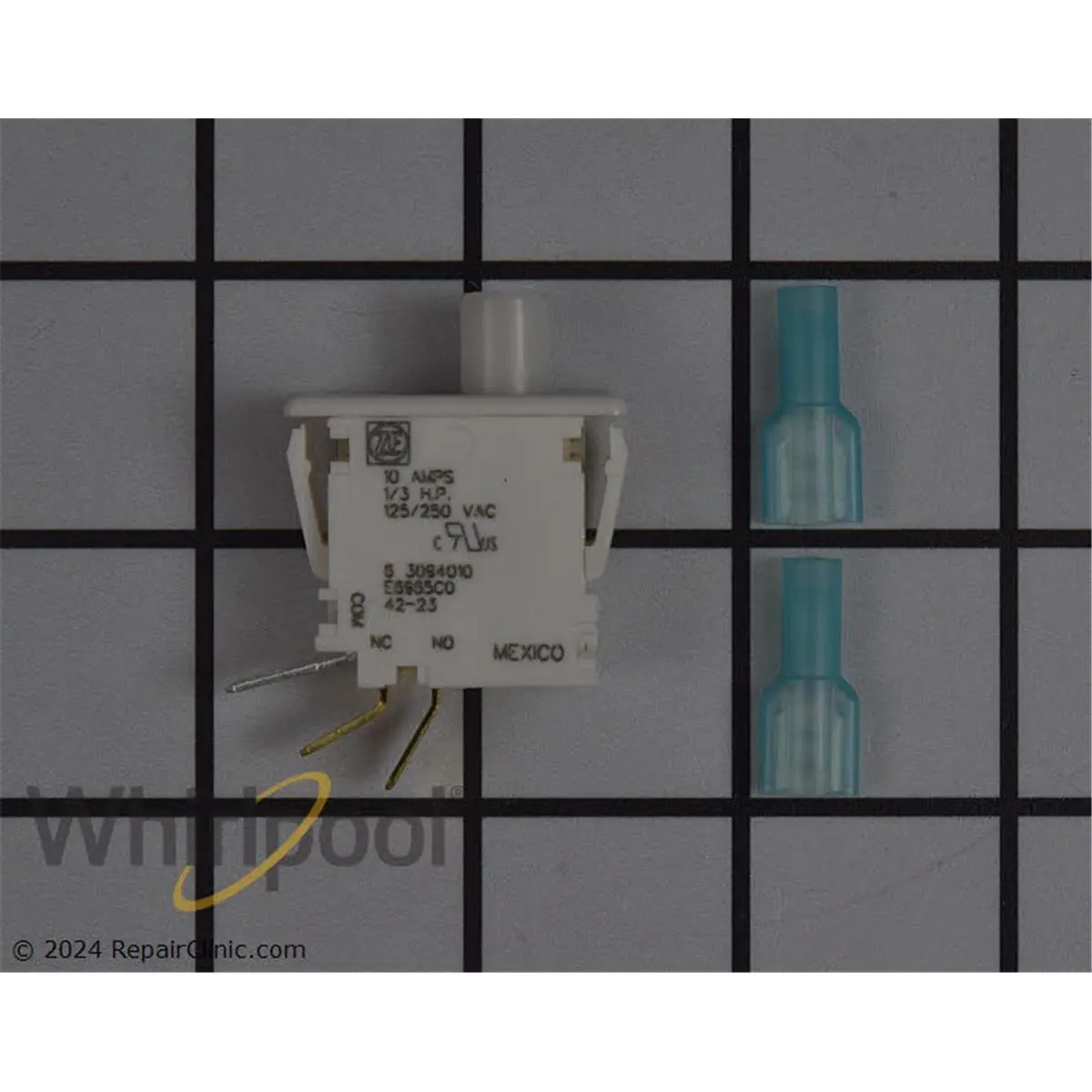 Whirlpool W10169313 Genuine OEM Door Switch - 0.5 lbs, Durable Build, High-Quality Materials, Aids Maintenance, Easy Installation, Supports Equipment Repairs, Precise Specs (Home Electrical Equipment Replacement Part)