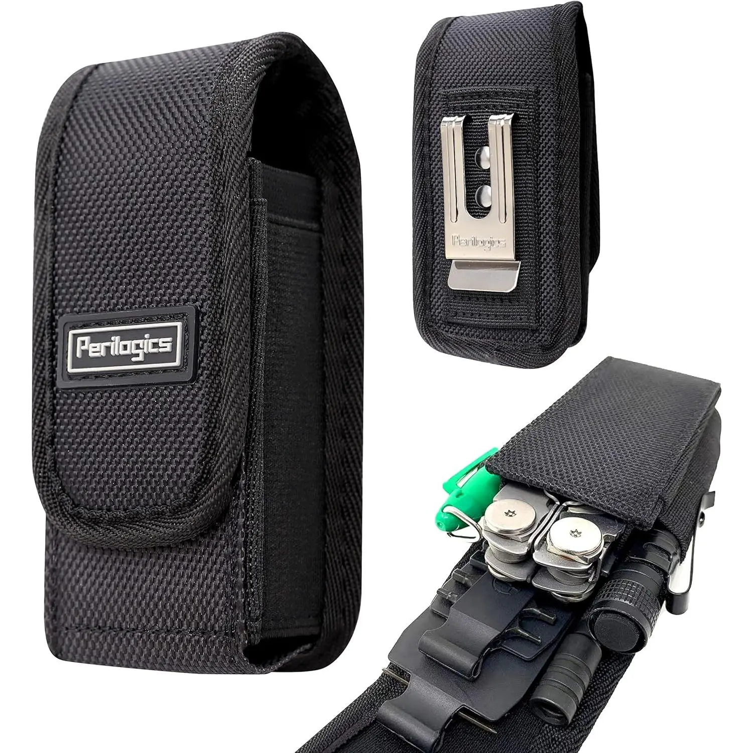 Leatherman Tool Sheath Replacement - Magnetic Closure Pouch Fits Wave Plus, Wingman, Charge, Surge, Super Tool 300, Signal, Free P2 P4. Fits Tool 4 to 4.5 inch in Length - Black