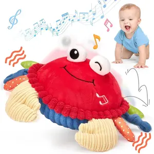 Baby Toys 6+ 12-18 Months - Crawling Musical Dancing Walking Moving Bouncing Learning Crab Tummy Time Toy Sensory Toddler Toys for 1-3 Year Old Birthday Easter Basket Stuffers