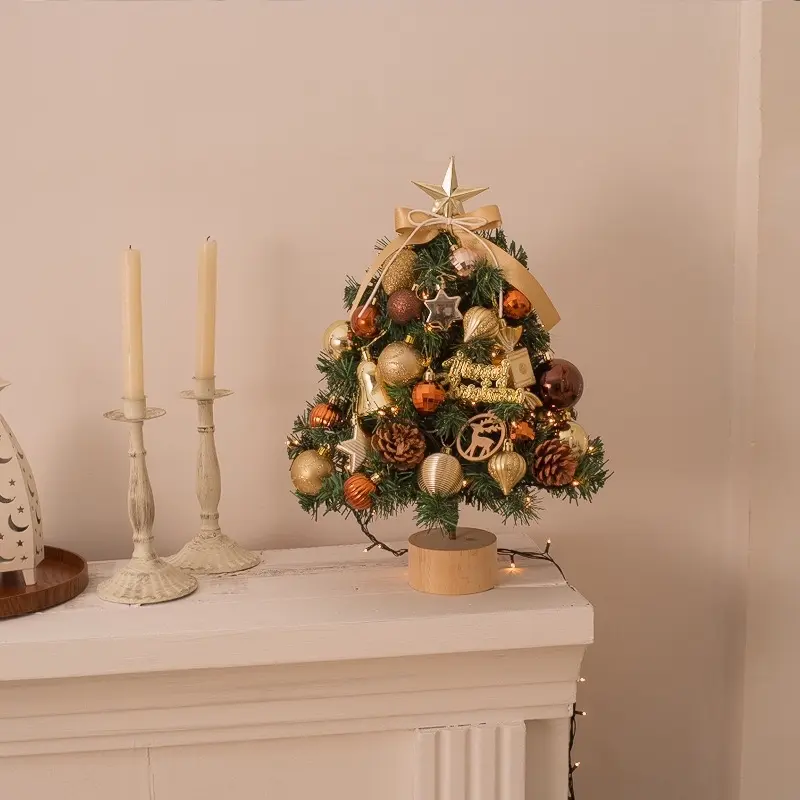 16” Tabletop Christmas Tree W/ Lights Christmas Decoration Mini Christmas Tree