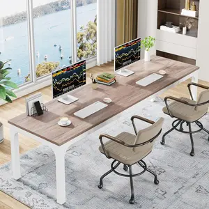 LITTLE TREE 78.7 Inches Extra Long Computer Desk 2 Person Desk, Double Long Desk, Workstaion for Home Office