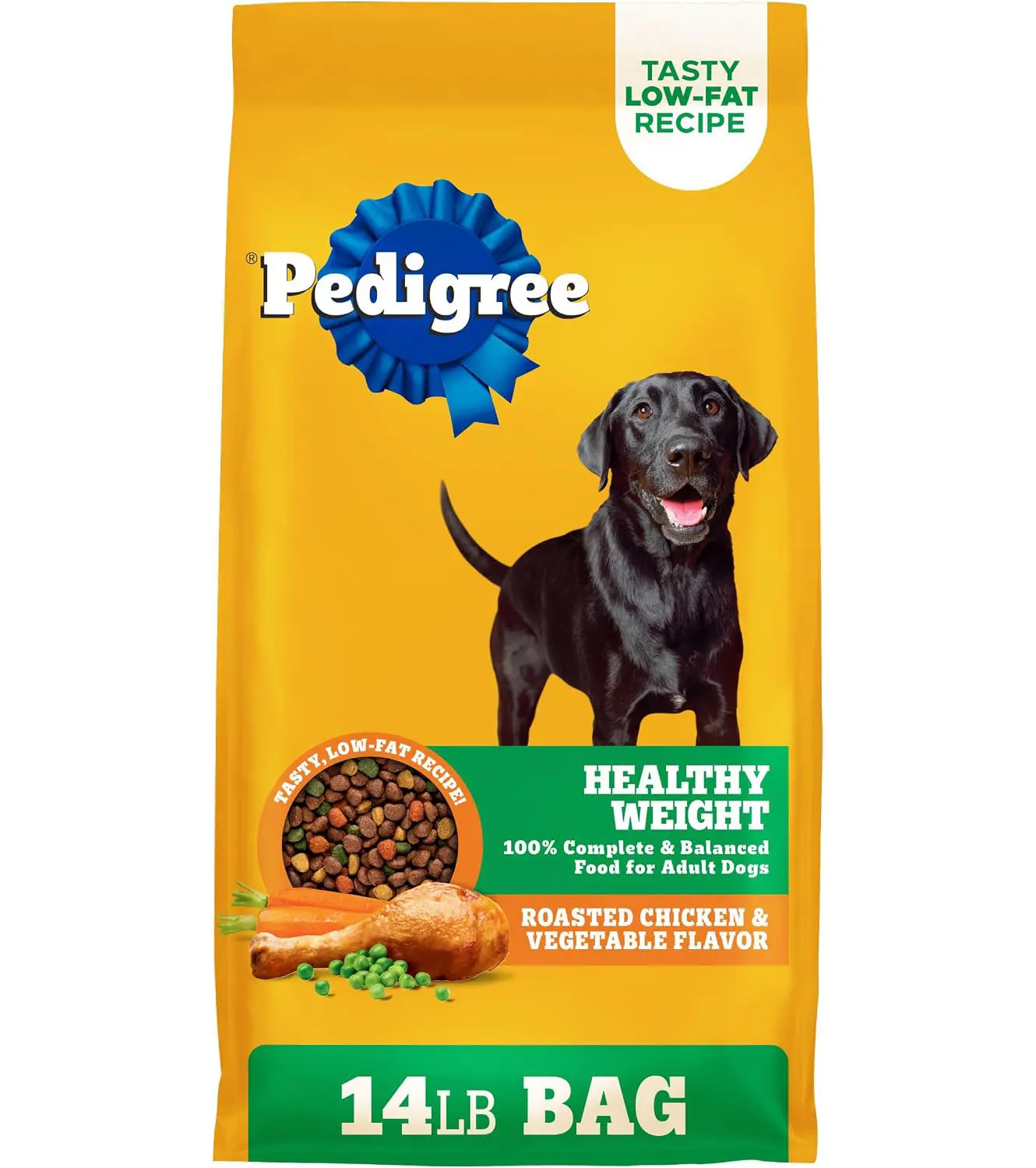Pedigree Healthy Weight Adult Dry Dog Food, Roasted Chicken and Vegetable Flavor, 14 lb. Bag