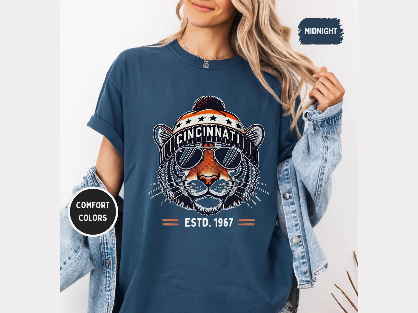 Cincinnati Football Comfort Colors T-shirt - Vintage Style Tee, College Sports Apparel, Game Day Shirt, Team Spirit Gear, Sports Fan Gift