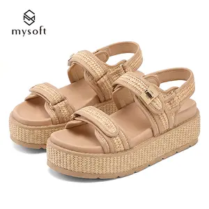 mysoft Women's Buckle Platform Sandals - Open Toe, Thick-Soled Chunky Heel Shoe with Cushioned Insole, Height Boost Walking Shoes, Summer Footwear, Ideal Gift,summervibes Flatform