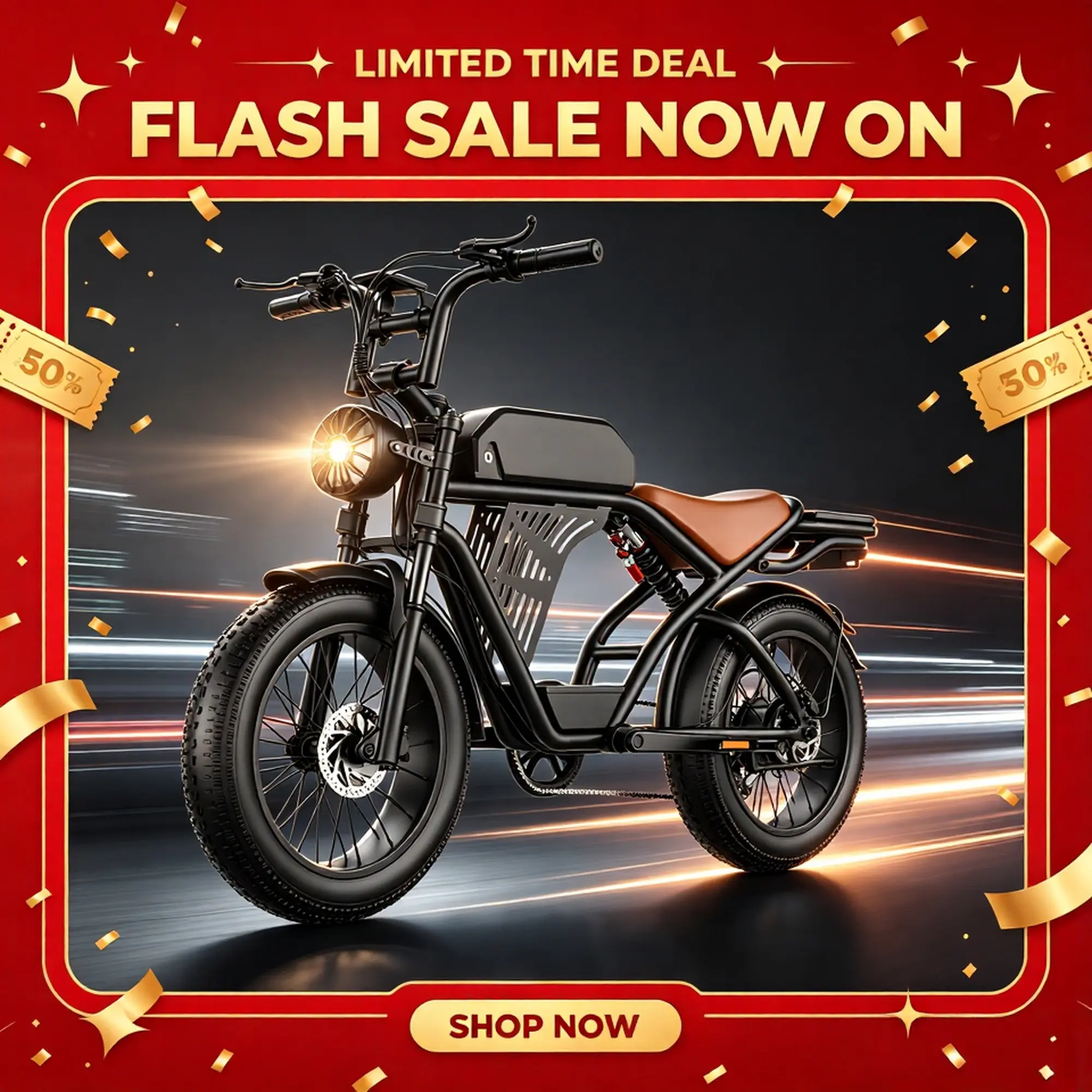 Fweork F30 Classic Adult Retro Electric Bike - 2500W Powerful Peak Motor, 36MPH Speed, 100 Mi Range, 48V 23Ah Removable Battery, Keyless Smart Access, 20"x4" Fat Tires, Full Suspension, All-Season Off-Road & City Commuting Ebike with Comfortable Bike Seat