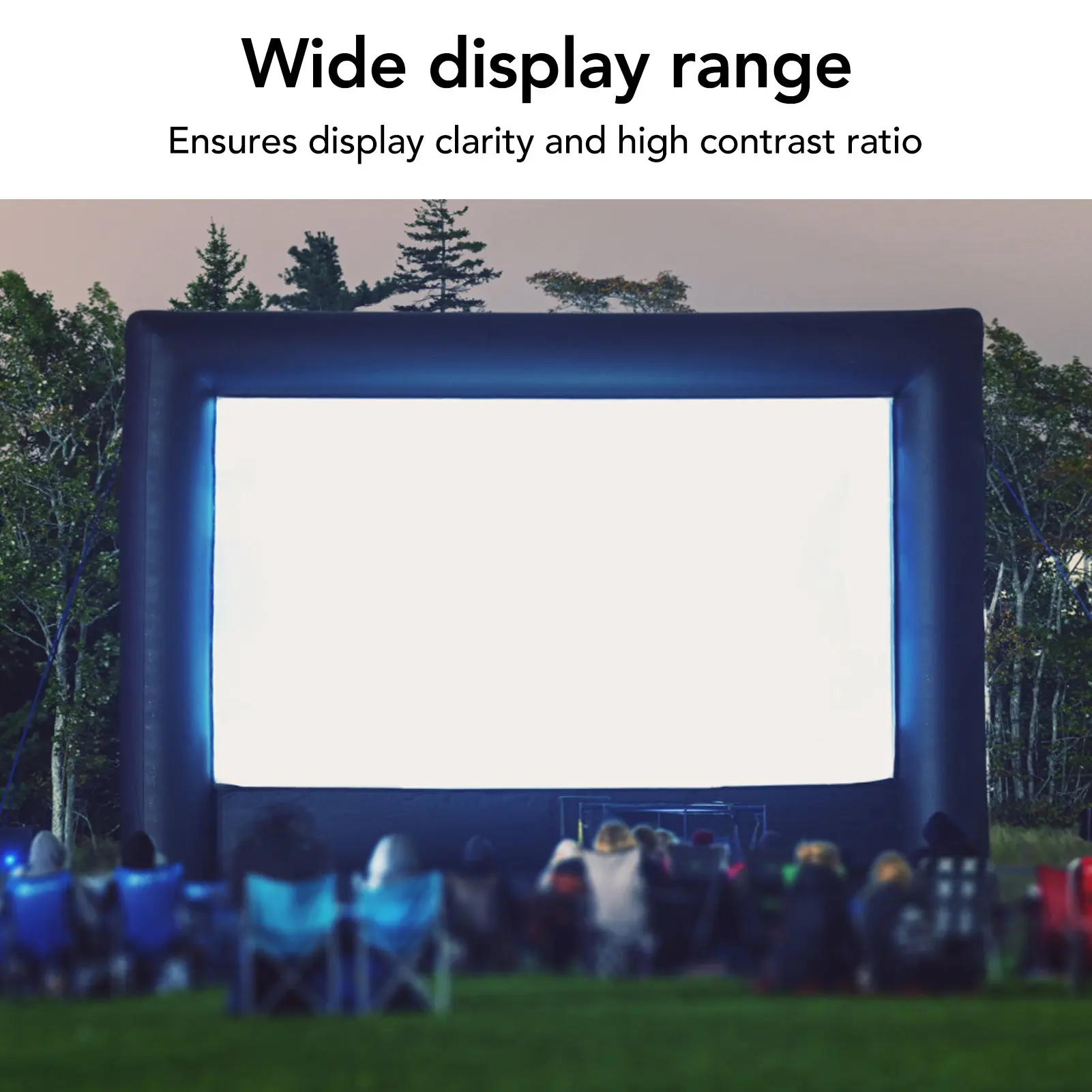 100-In Foldable Projector Screen, Synthetic Polyester Fabric, 4:3 Aspect Ratio, Audio-Compatible, Suitable for Indoor-Outdoor Movie Viewing & Home Theaters