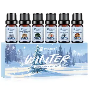 ETHLAUFF Winter Diffuser Oil Set - 6*0.34 Fl oz - Unique Scents for Diffuser, Candle & Soap Making Gift Scent, Christmas Fragrance Oil