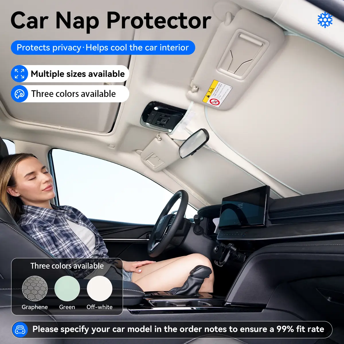 Universal UV-Blocking Car Windshield Sunshade – Foldable & Portable for Sedans, SUVs, and MPVs, Blocks Heat & UV Rays,Greenish-white,Please specify the vehicle model, size, and color in the order notes.