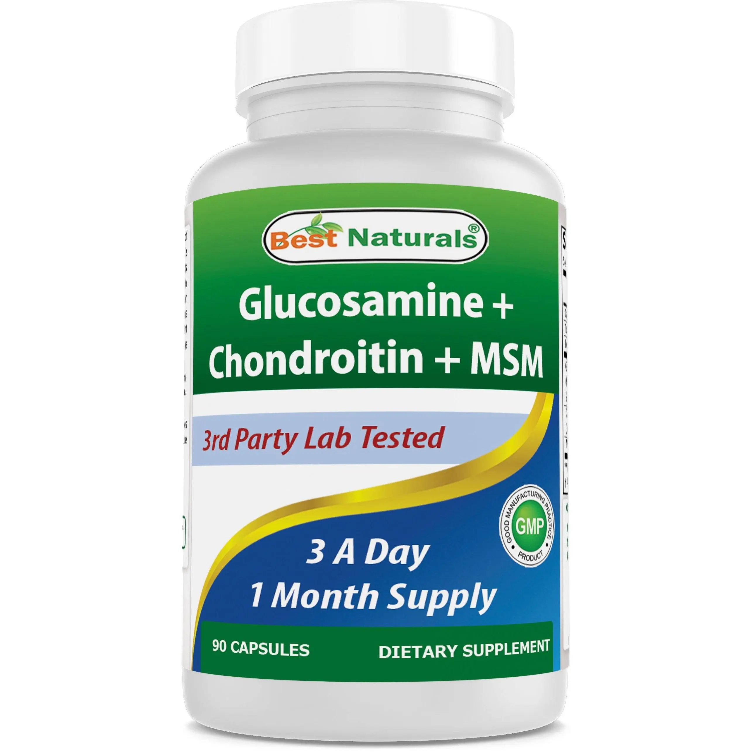 Best Naturals, Glucosamine Chondroitin MSM Supplements, 2600 mg per Serving, 90 Capsules