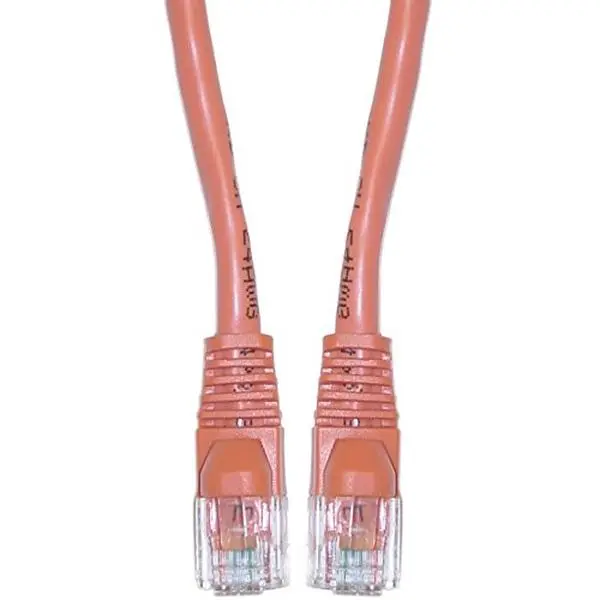CableWholesale 10X6-33307 Cat5e Orange Ethernet Crossover Cable Snagless Molded Boot 7 foot