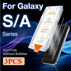 3Pcs Samsung Galaxy S25/s24/ultra/s23/s22/s21/plus/a56/a55/a54/a53/a36/a35/a34/a26/a25/a16/a15/a06/a05 5g Tempered Screen Protector, Auto-Align Design