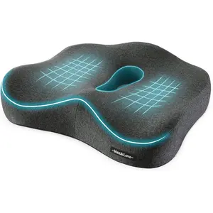 Memory Foam Seat Chair Cushion for Relieving Back Sciatica Tailbone Coccyx Pain Orthopedic Hip Shaping Cushion (Dark Gray)