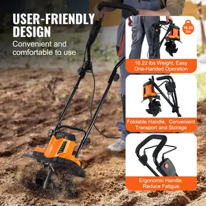 Spring new arrivals 10 Amp Electric Tiller, 14" Tilling Width 3.94" Tilling Depth Corded Electric Tiller/Cultivator, Steel Mn Tines, Rototiller for Garden Lawn Soil Digging