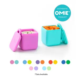 Omie 2 pack OmieDip 4 oz Silicone Container w/ lid + fits in OmieBox - TTS