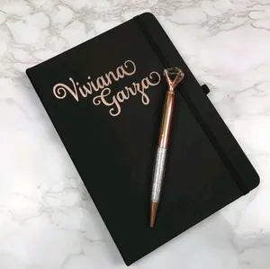 Personalized Custom Faux Leather Notebook with Elegant Script Design