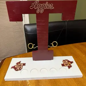 Handcrafted Texas A&M Aggies ring & hook game
