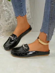 Women's Low Heel Slip-On Sandals, Slipper Sandals, Casual Round Toe Thick Sole Rubber Shoes, Summer Spring Comfortable Footwear for Women, Thick Soled Mules
