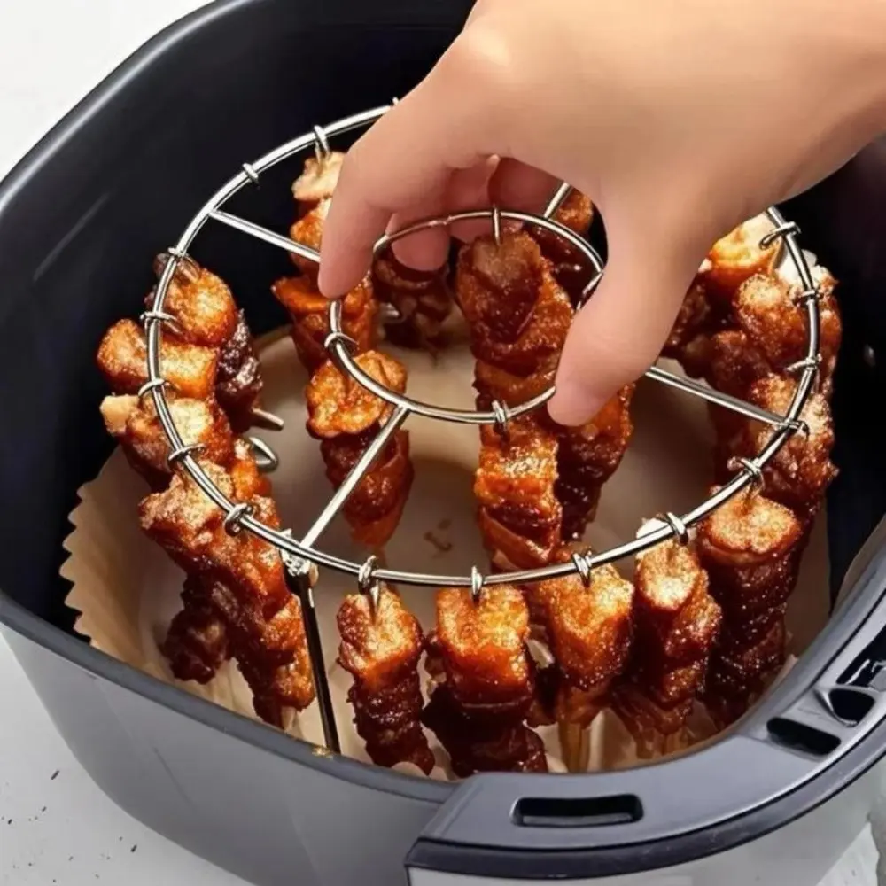 (24 pcs) Air Fryer Rack, Stainless Steel Vertical Kebab Rack, Round Hanging Oven Hanging Meat Kebab Rack, Stainless Steel Kebabs