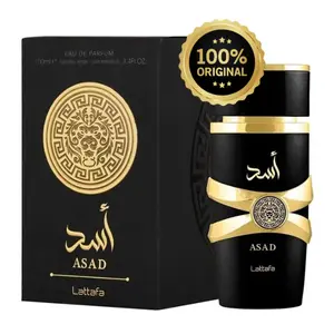 Asad Perfume by Lattafa  3.4 fl oz 100ml EDP Spray Lattafa Perfumes Asad for Men - Fragrance Cologne Scented Scent Aroma Cosmetic - Black Pepper Patchouli & Labdanum