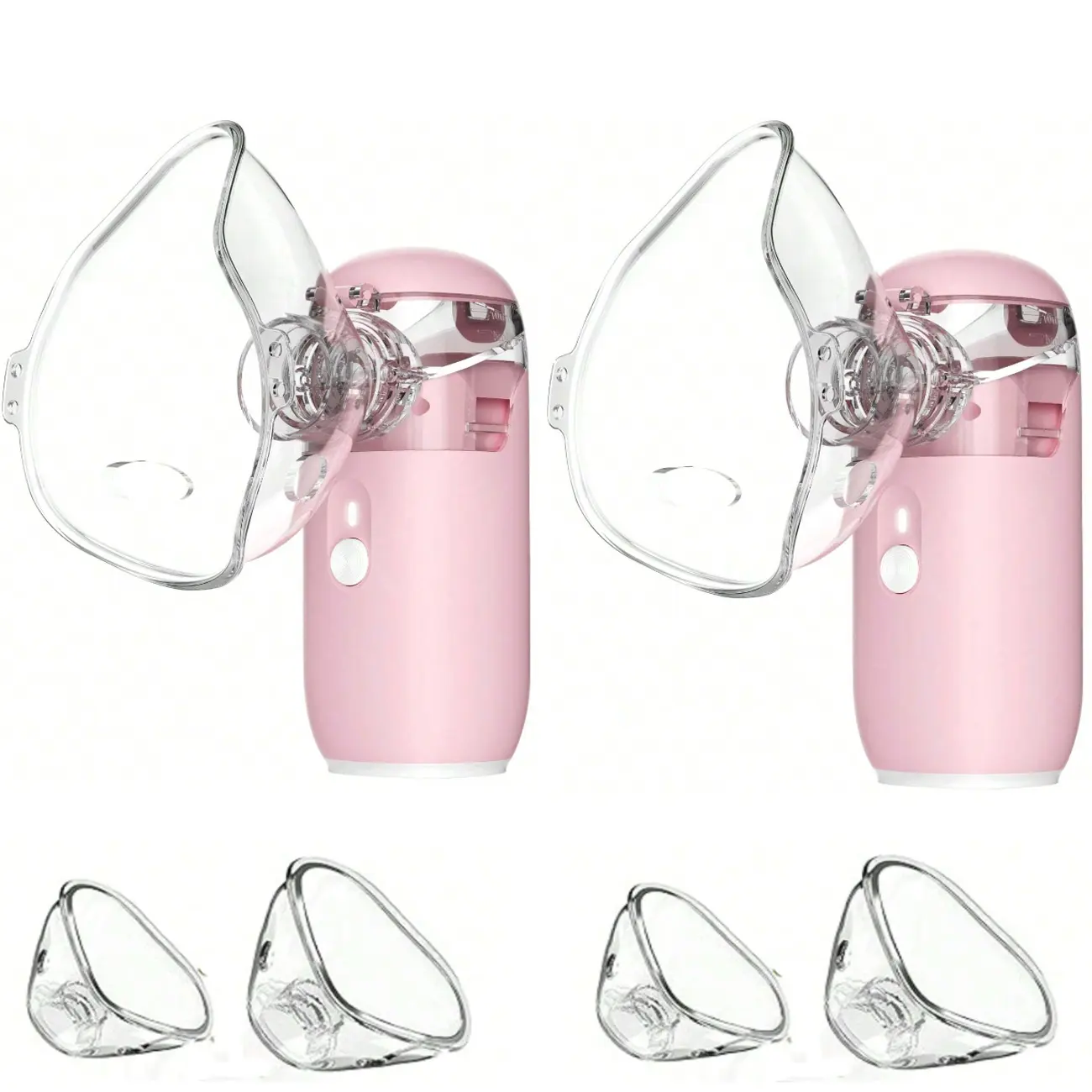 2 PCS USB Pink  Portable Nebulizer,Portable Humidifier with Auto-Cleaning Dual Modes Handheld for Respiratory Care at Home Travel Adult Kid Friendly Design