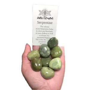 Serpentine Tumble Stone for Emotional and Chakra Clearing, Prosperity and Abundance Attracting
