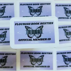 Flourish Book Club Official Member ID Sticker with Butterfly Design for Book Lovers