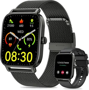 Smart Watch for Men Women Fitness: Running Make Answer Call Digital Mens Watches Waterproof Smartwatch for Android Phone iPhone Samsung Compatible Pedometer Step Tracker Sleep SpO2 Heart Rate Monitor,protective cover