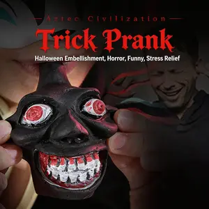 Easter Ghost Face Prank Toy, Prank Props, Prank Gag Gift, Halloween Party Haunted House Prop, Horror Embellishment, Maya Culture Feather Snake God Stress Relief Funny Toy Whistle