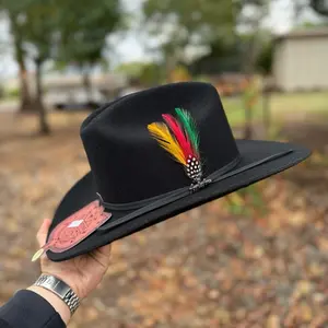 Tombstone 10x Chaparral Black Felt Cowboy Hat 3.5" Brim 4.5" Short Crown Texana